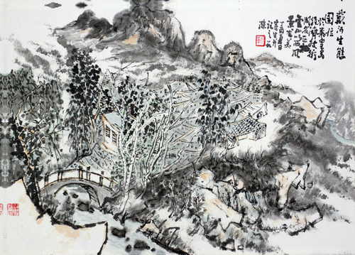 戴河生态图 32×45cm 靳东