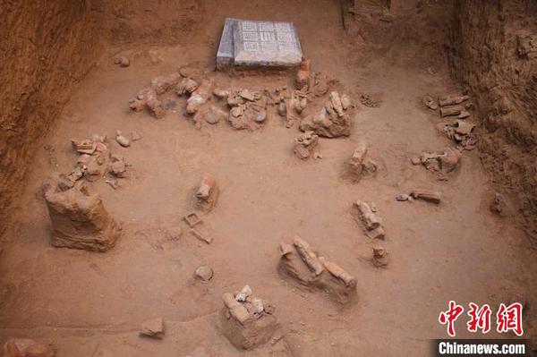 M6隋王显墓墓室。陕西省考古研究院