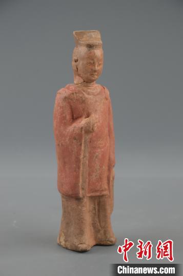 隋王韶家族墓出陶俑。陕西省考古研究院