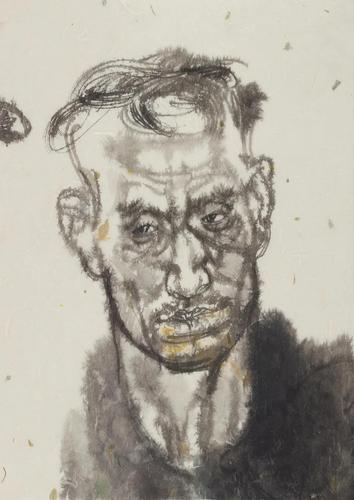 张江舟 人像写生（之一） 水墨 46×30cm 2019 年