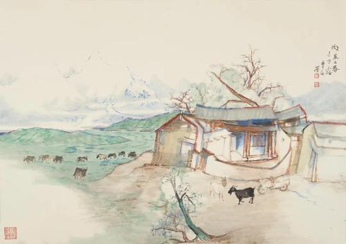 何加林 微寒三春正含露 纸本设色 37×58cm 2020 年