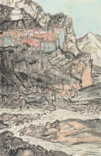 方向 林芝写生（之一） 纸本水墨设色  34