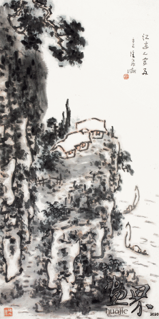 江边人家-138×69cm-2001年-潘飞仑