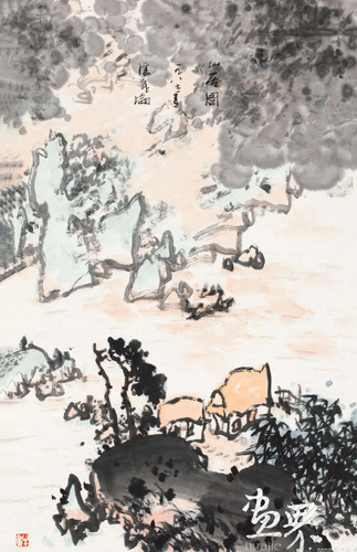 山居图-137×68cm-1987年-潘飞仑