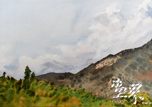 绿水青山（水彩）35×50cm-2016年-余远权