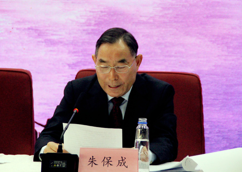 朱保成在会上做工作报告