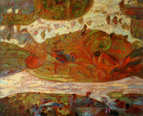 《遨游》布面油画 110X100 参加“走进泰州 来自北方的问候”国家民族画院十人展 2018