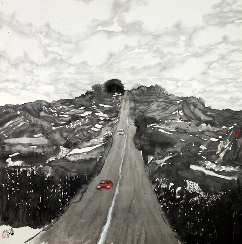 赵青仲-天路-69x69cm