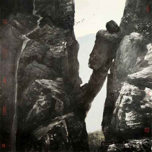 赵青仲-美人靠-69x69cm