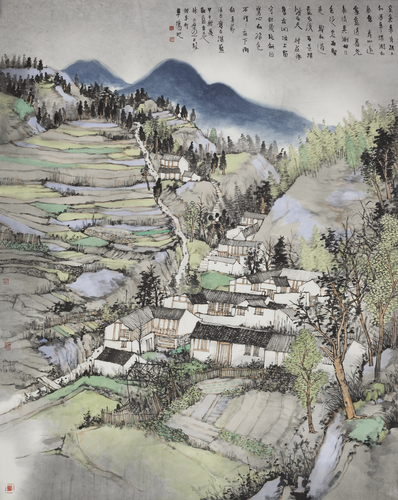 14157 谷雨    纸本水墨设色 200x160cm    2014 - 复件