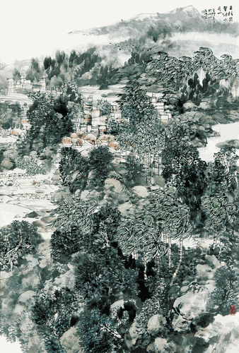 五指翡翠-绿水青山-180x124cm-2011年-吴东民
