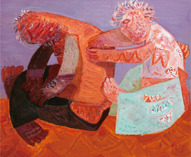 挠痒痒（布面油画）80x100cm-2021年-于-来