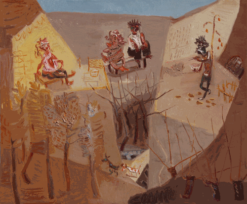 拉话话（布面油画）100x120cm-2017年-于-来