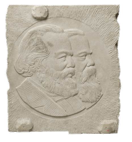 马克思恩格斯像（雕塑）30.2x27x2.5cm-1956年--刘开渠