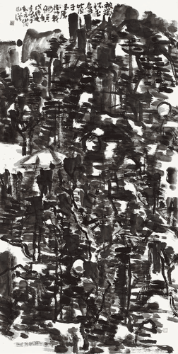 大象无形之二（国画）248×125cm-2018年--黄德潜