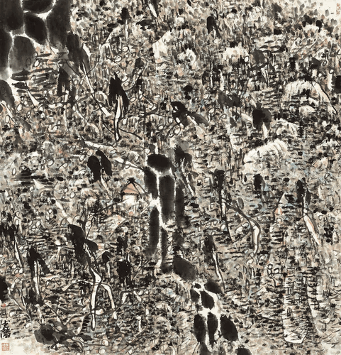 烟山云树霭苍茫（国画）100×95cm-2001年--德潜