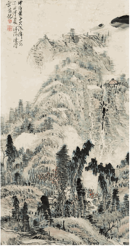 仿-古（国画）87×46cm-1997年-黄德潜