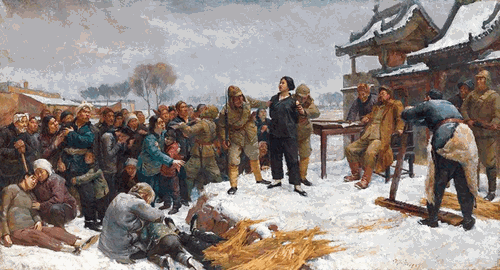 刘胡兰就义（油画）230×426cm-1957年--冯法祀--中国美术馆藏