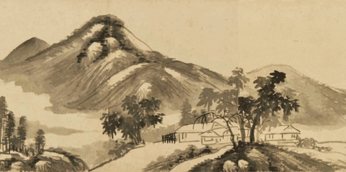 雨中山色图卷（局部）（国画）（明）李流芳--安徽博物院藏