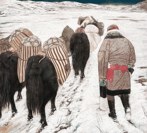 霜―晨―月（国画）180×200cm-2015年-孙震生