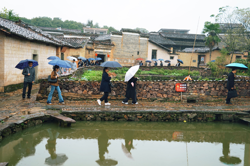 △11月1日，采访团一行走进金溪县竹桥村。