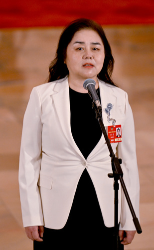 全国政协委员乔红接受媒体采访。(6558845)-20250305083925